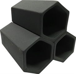 Reje rør sekskantet 12x12x12,5cm sort